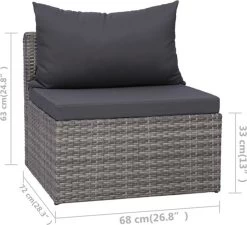 VidaXL 3-delige Loungeset Met Kussens Poly Rattan Grijs -Tuinmeubel Verkoop 1200x1095 1