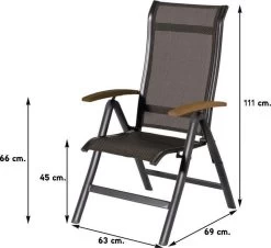 Hartman Alice Verstelbare Tuinstoel - Grijs -Tuinmeubel Verkoop 1200x1100