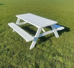 Goedkopepicknicktafels.nl | Witte XL Picknicktafel | Tuintafel 6 Persoons | Wit Gespoten Gedroogd Grenen Hout! -Tuinmeubel Verkoop 1200x1112 1