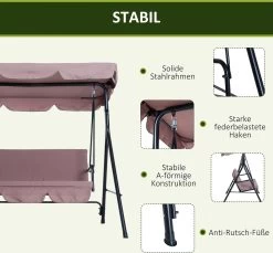 Outsunny Hollywoodschommel 3-zits Tuinschommel Schommelbank Met Dak 3 Kleuren 84A-054 18 Outsunny Hollywoodschommel 3-zits Tuinschommel Schommelbank Met Dak 3 Kleuren 84A-054 -Tuinmeubel Verkoop 1200x1113