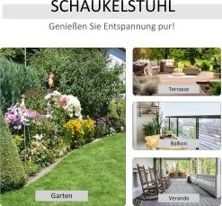 Outsunny Tuin Schommelstoel, Relaxstoel, Tuinstoel, Bamboe Multiplex Naturel 84A-171 -Tuinmeubel Verkoop 1200x1114