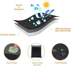 BOTC Tuinbank Beschermhoes - Beschermhoes Voor Hoekbank - Premium Tuinbank Beschermhoes - L-vorm - 300/98 X 300/98 X 70cm - Zwart -Tuinmeubel Verkoop 1200x1115