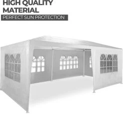 MaxxGarden Partytent - Paviljoen - 300 X 600 X 250 Cm - Met Zijwanden - Waterdicht Pro - 32mm Buizen – Wit -Tuinmeubel Verkoop 1200x1119 3