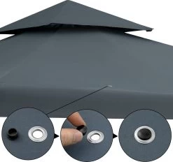 Casaria Paviljoen Lorca 3x3m - UV-bescherming 50+ Metaal - Antraciet -Tuinmeubel Verkoop 1200x1127 2