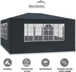 MaxxGarden Partytent - Paviljoen - 3x4m - Incl. Zijwanden - Waterdicht - Antraciet 15 MaxxGarden Partytent - Paviljoen - 3x4m - Incl. Zijwanden - Waterdicht - Antraciet -Tuinmeubel Verkoop 1200x1129 1