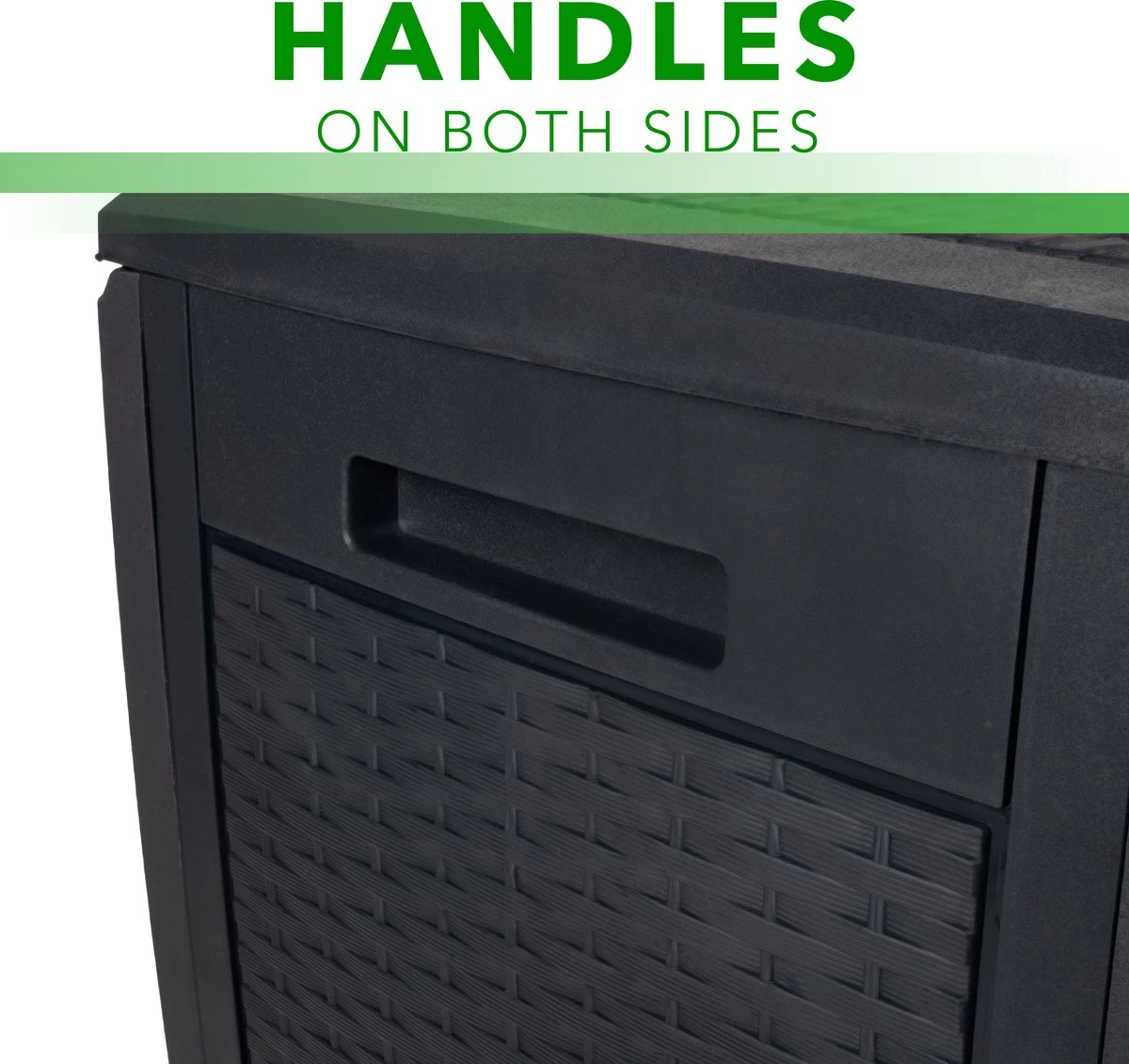 Opbergbox 310L UV-Bestendig Weerbestendig Wielen Tuinbox Rotan-look Antraciet 10 Opbergbox 310L UV-Bestendig Weerbestendig Wielen Tuinbox Rotan-look Antraciet - Afbeelding 8