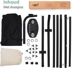 Vita5 Hangmat Met Standaard – 2 Persoons – Incl. Bekerhouder – 205kg Draaggewicht – Beige/Wit -Tuinmeubel Verkoop 1200x1133 4