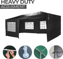 MaxxGarden Partytent - Paviljoen - 3x6m - Incl. Zijwanden - Waterdicht - Zwart -Tuinmeubel Verkoop 1200x1137 5