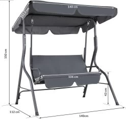 Merkloos Casaria Hollywood Schommel - Antraciet - Incl. Zonnekap 11 Merkloos Casaria Hollywood Schommel - Antraciet - Incl. Zonnekap -Tuinmeubel Verkoop 1200x1139 1