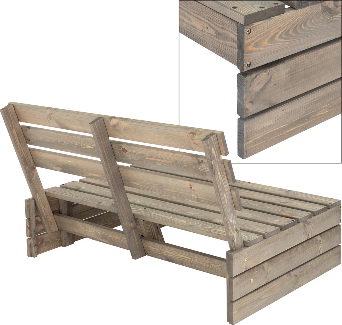 Pro Garden Palletbank - 120 Cm - 2-zits 7 Pro Garden Palletbank - 120 Cm - 2-zits - Afbeelding 5