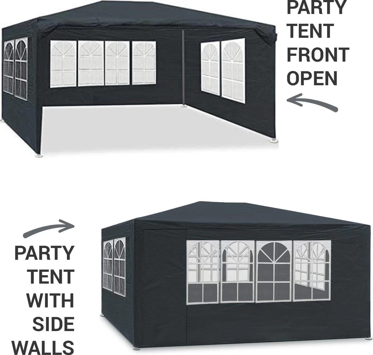 MaxxGarden Partytent - Paviljoen - 3x4m - Incl. Zijwanden - Waterdicht - Antraciet 7 MaxxGarden Partytent - Paviljoen - 3x4m - Incl. Zijwanden - Waterdicht - Antraciet - Afbeelding 5