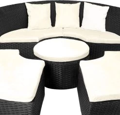 Casaria Polyrattan Zonne-Eiland Ø185cm – Incl. Kussens - Zwart Crème 34 Casaria Polyrattan Zonne-Eiland Ø185cm – Incl. Kussens - Zwart Crème -Tuinmeubel Verkoop 1200x1144