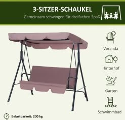 Outsunny Hollywoodschommel 3-zits Tuinschommel Schommelbank Met Dak 3 Kleuren 84A-054 16 Outsunny Hollywoodschommel 3-zits Tuinschommel Schommelbank Met Dak 3 Kleuren 84A-054 -Tuinmeubel Verkoop 1200x1147