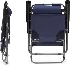Relaxdays Ligstoel Inklapbaar - Ligbed Met Hoofdsteun - Strandstoel Verstelbaar - Camping - Donkerblauwe -Tuinmeubel Verkoop 1200x1148 2