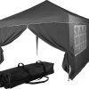 Easy Up Partytent - Partytent - Paviljoen - Partytent Opvouwbaar - Partytent 3x3 - Partytent Met Zijwanden - Inclusief Trolley - Waterdicht - UV 50+ Bescherming - Met Ramen - 16 Kg - Staal - Antraciet - 300 X 300 Cm -Tuinmeubel Verkoop 1200x1148 4