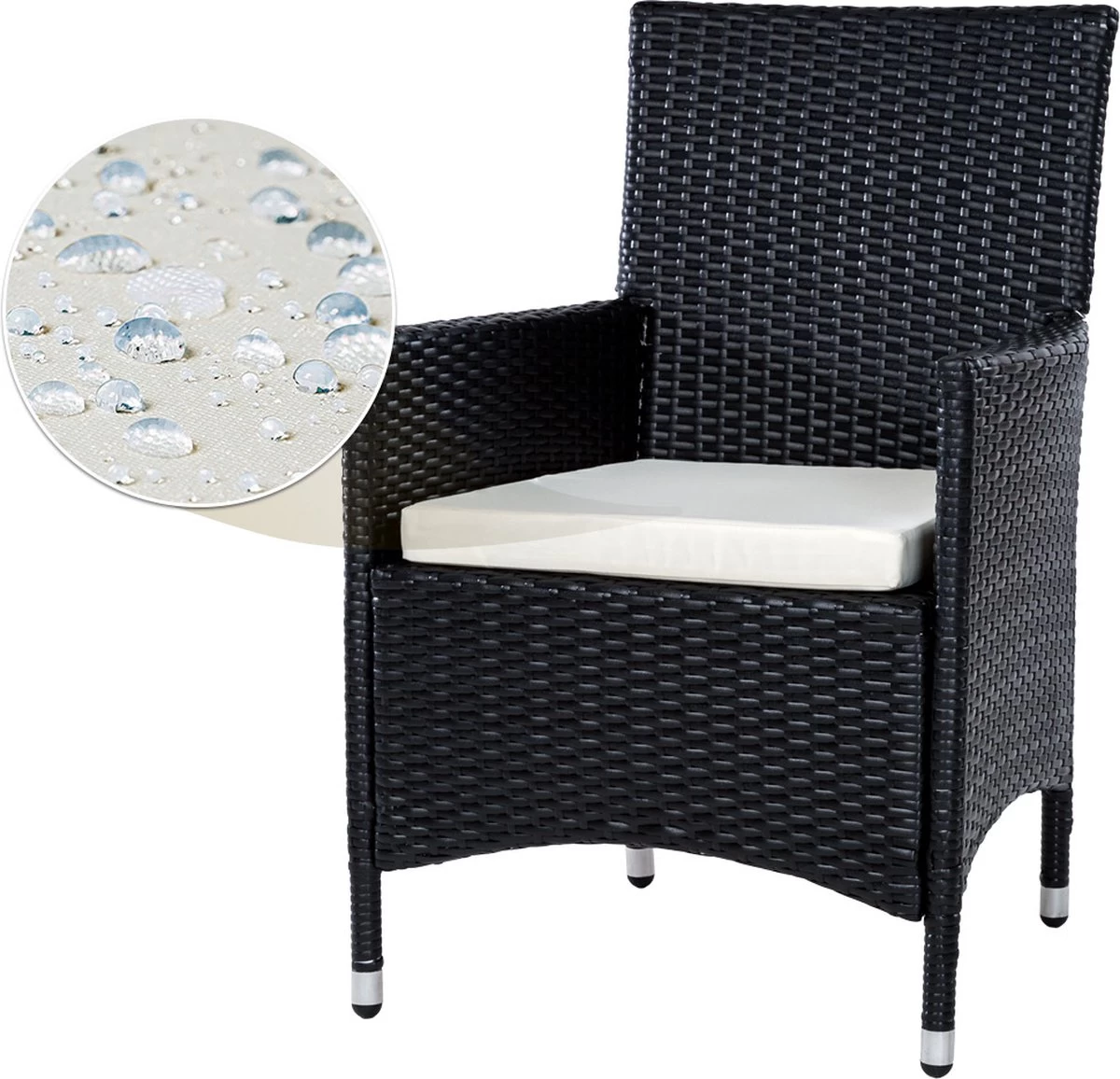 Tectake - Tuinmeubelset - 8 Persoons - Zwart 4 Tectake - Tuinmeubelset - 8 Persoons - Zwart - Afbeelding 2