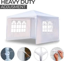 MaxxGarden Partytent - Paviljoen - 3x4m - Incl. Zijwanden - Waterdicht - Wit -Tuinmeubel Verkoop 1200x1157 4