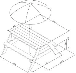 AXI Nick Zand & Water Picknicktafel In Antraciet/Bruin - Parasol Blauw/Wit - Picknick Tafel Voor Kinderen Van Hout -Tuinmeubel Verkoop 1200x1159 1