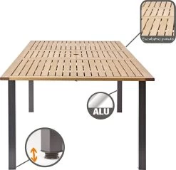NATERIAL - Uitschuifbare Tuintafel ORIS - Uitschuifbare Tafel Voor 6 Tot 8 Personen - 180-240x100 Cm - Aluminium - Hout Eucalyptus -Tuinmeubel Verkoop 1200x1162 2