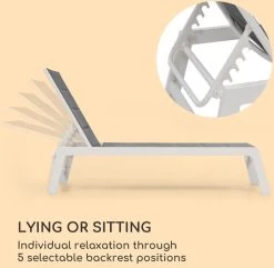 Blumfeldt Renazzo Lounge Ligstoel - Ligbed Voor De Tuin - Aluminium Tuinstoel - 6 Standen - Waterafstotend - Bekleding Van 70 % Pvc En 30 % Polyetheen - Grijs -Tuinmeubel Verkoop 1200x1171 1