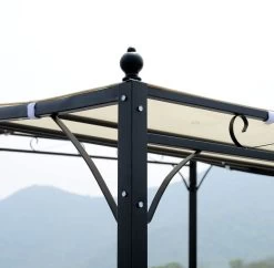 Outsunny Pergola Partytent Paviljoen Overkapping Tent Metaal Crème 297x297 Cm 84C-038 -Tuinmeubel Verkoop 1200x1175 2