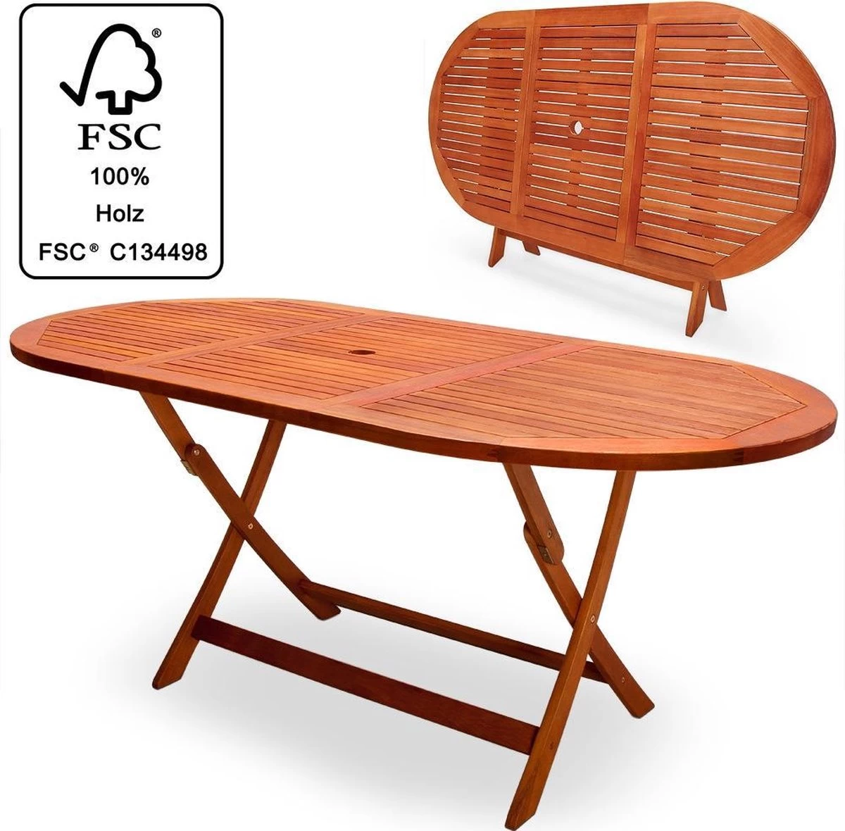 Merkloos Tuintafel Acaciahout - 160x85x75cm - FSC-gecertificeerd 7 Merkloos Tuintafel Acaciahout - 160x85x75cm - FSC-gecertificeerd - Afbeelding 5