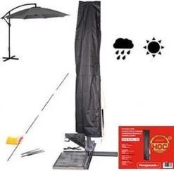 Parasolhoes - Ronde Zweefparasols T/m ø 4 M- Vierkante Zweefparasols T/m 3mx4m - Zware Dikke Kwaliteit - Met Stok Rits En Trekkoord -Tuinmeubel Verkoop 1200x1180 4