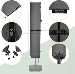 Kingsleeve Parasolhoes Tot Ø 330cm - Weerbestendig Robuust - Grijs -Tuinmeubel Verkoop 1200x1181 3