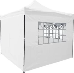 Garden Royal Easy Up Partytent 3x3 Met 4 Zijwanden Wit Waterdicht