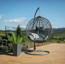 Bircim Hangstoel Ei/Egg-Vorm Met Dikke Kussens - Voor Binnen En Buiten - Incl. Standaard, Onderstel & Kussens - Antraciet 12 Bircim Hangstoel Ei/Egg-Vorm Met Dikke Kussens - Voor Binnen En Buiten - Incl. Standaard, Onderstel & Kussens - Antraciet -Tuinmeubel Verkoop 1200x1187