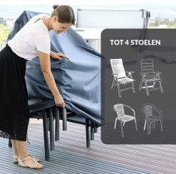 Chefarone Beschermhoes Tuinstoelen - Tuinstoelen Hoes - Tuinmeubelen - Weerbestendig - UV-bescherming - Grijs -Tuinmeubel Verkoop 1200x1190 3