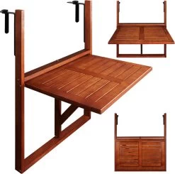 Merkloos Casaria Balkontafel - FSC®-Gecertificeerd Acaciahout – Hangend – Bruin -Tuinmeubel Verkoop 1200x1191 4