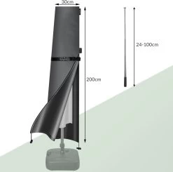 Kingsleeve Parasolhoes Tot Ø 330cm - Weerbestendig Robuust - Grijs -Tuinmeubel Verkoop 1200x1191 9