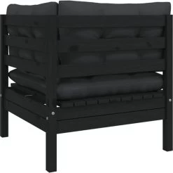 VidaXL 3-delige Loungeset Met Kussens Massief Grenenhout Zwart -Tuinmeubel Verkoop 1200x1195 1