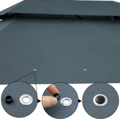 Casaria Paviljoen Topas 3x4m - UV-bescherming 50+ - Antraciet -Tuinmeubel Verkoop 1200x1195 6