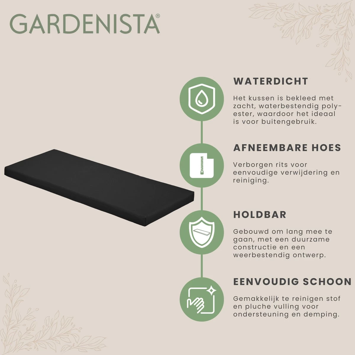 Gardenista Tuinbankkussen - Patio Meubilair Buiten 3-zitter BankKussen Voor Tuin -tuinkussen Voor Tuin Bank - Zachte En Lichtgewicht Waterbestendig Materiaal - 140cm X 47cm 6 Gardenista Tuinbankkussen - Patio Meubilair Buiten 3-zitter BankKussen Voor Tuin -tuinkussen Voor Tuin Bank - Zachte En Lichtgewicht Waterbestendig Materiaal - 140cm X 47cm - Afbeelding 4