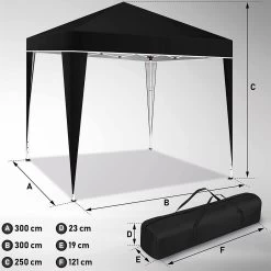 Sens Design Partytent Opvouwbaar - 3 X 3m - Zwart 10 Sens Design Partytent Opvouwbaar - 3 X 3m - Zwart -Tuinmeubel Verkoop 1200x1199 10