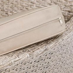 Casaria Polyrattan Tuinset - 4 Stoelen & Tafel 90x90 Cm - Beige Grijs -Tuinmeubel Verkoop 1200x1200 1030