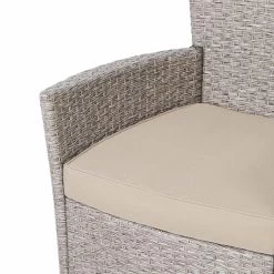 Casaria Polyrattan Tuinset - 4 Stoelen & Tafel 90x90 Cm - Beige Grijs -Tuinmeubel Verkoop 1200x1200 1031