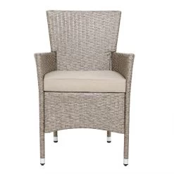 Casaria Polyrattan Tuinset - 4 Stoelen & Tafel 90x90 Cm - Beige Grijs -Tuinmeubel Verkoop 1200x1200 1032