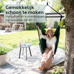 Vita5 XXL Hangstoel | Binnen&Buiten Hangnest | Incl. 2 Kussens En Boekenvak | Volwassenen&Kinderen | Hangmatstoel Tot 225kg | Donkergroen 18 Vita5 XXL Hangstoel | Binnen&Buiten Hangnest | Incl. 2 Kussens En Boekenvak | Volwassenen&Kinderen | Hangmatstoel Tot 225kg | Donkergroen -Tuinmeubel Verkoop 1200x1200 104