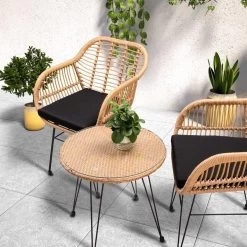 Casaria Tuinset Bali 3 Delig – 1 Tafel/2 Stoelen – Naturel Zwart -Tuinmeubel Verkoop 1200x1200 1047