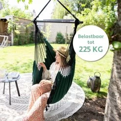 Vita5 XXL Hangstoel | Binnen&Buiten Hangnest | Incl. 2 Kussens En Boekenvak | Volwassenen&Kinderen | Hangmatstoel Tot 225kg | Donkergroen 19 Vita5 XXL Hangstoel | Binnen&Buiten Hangnest | Incl. 2 Kussens En Boekenvak | Volwassenen&Kinderen | Hangmatstoel Tot 225kg | Donkergroen -Tuinmeubel Verkoop 1200x1200 105