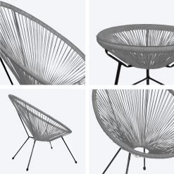 LifeGoods Acapulco Bistroset - 3-Delig - Tuinset Met Bijzettafel - Grijs -Tuinmeubel Verkoop 1200x1200 1063