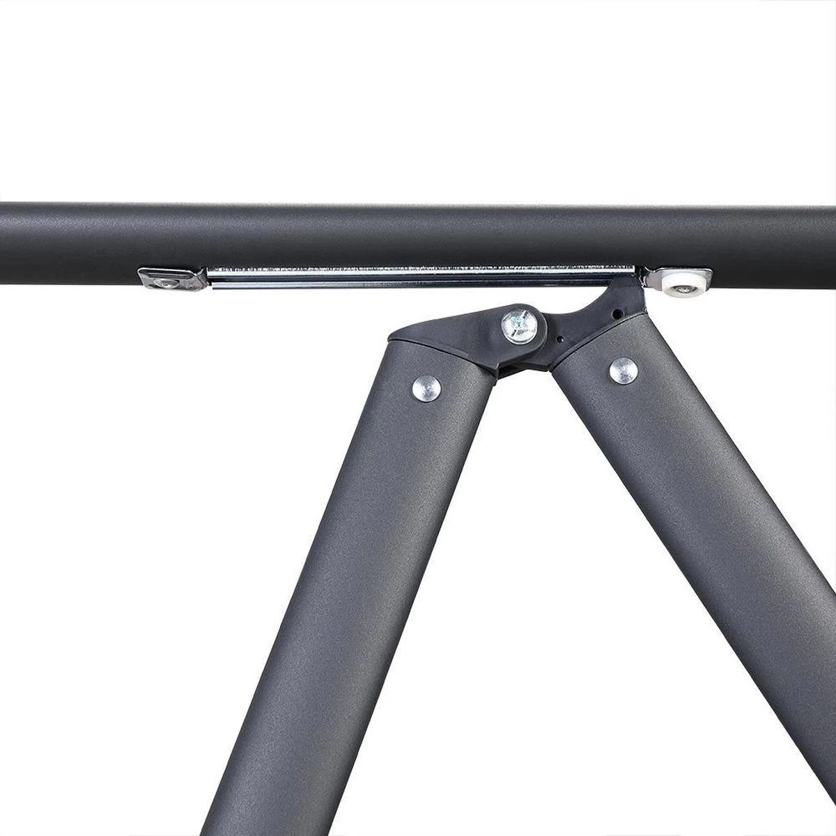 Tuinset 4 + 1 Klapstoelen Tuintafel – Aluminium 80x80cm - Grijs 18 Tuinset 4 + 1 Klapstoelen Tuintafel – Aluminium 80x80cm - Grijs - Afbeelding 16