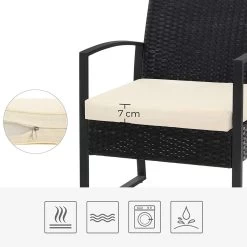 Songmics Tuinmeubelset, 3-delige Set, Van Polyrotan, Voor Outdoor, Terras, Balkon, Tuin, Eenvoudige Montage, Bijzettafel En 2 Stoelen, Zwart-beige -Tuinmeubel Verkoop 1200x1200 1079