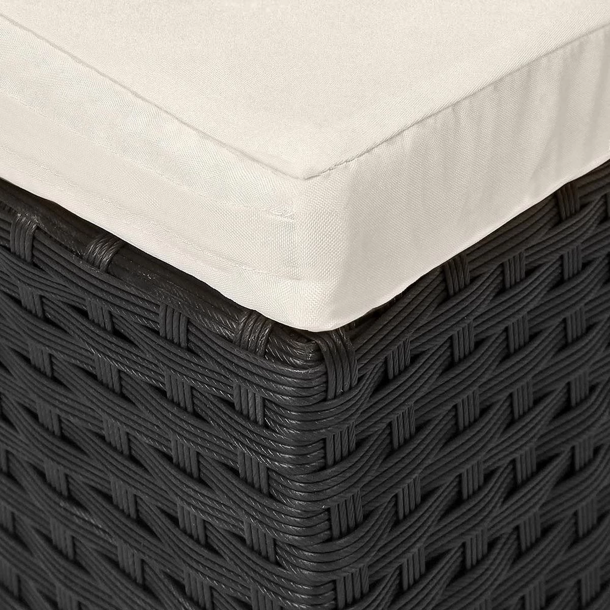 Casaria Polyrattan Zonne-Eiland Ø185cm – Incl. Kussens - Zwart Crème 6 Casaria Polyrattan Zonne-Eiland Ø185cm – Incl. Kussens - Zwart Crème - Afbeelding 4