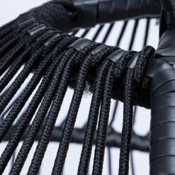 Merkloos Hangstoel Norway - Zwart Wicker & Touw Luxe Egg Hangstoel Met Dikke Antraciete Kussens Met Frame - Inklapbare Basket -Tuinmeubel Verkoop 1200x1200 115