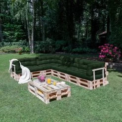 Beautissu Style – Palletkussen Set – 1x Zitkussen 120x80 Cm & 1x Rugkussen 120x40 Cm – Donker Groen -Tuinmeubel Verkoop 1200x1200 1228