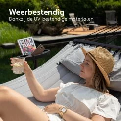 Vita5 Hangmat Met Standaard En Spreidstok – 2 Persoons – Incl. Bekerhouder - Afneembaar Kussen – Uv-bestendig – Lichtgrijs -Tuinmeubel Verkoop 1200x1200 1276